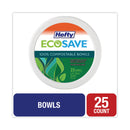 Hefty ECOSAVE Tableware, Bowl, Bagasse, 16 oz, White, 25/Pack
