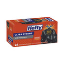Hefty Ultra Flex Waste Bags, 30 gal, 1.05 mil, 6" x 2.1", Black, 150/Carton