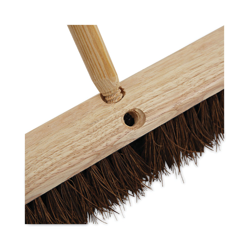 Boardwalk Heavy-Duty Threaded End Lacquered Hardwood Broom Handle, 1.13" dia x 60", Natural