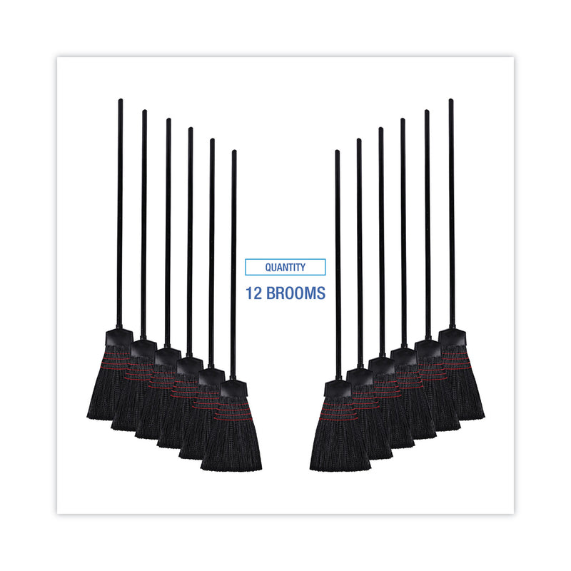 Boardwalk Maid Broom, Plastic Bristles, 54" Overall Length, Dozen