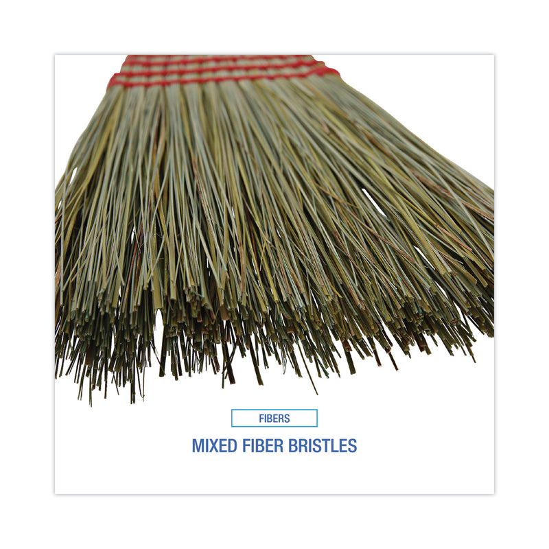 Boardwalk Mixed Fiber Maid Broom, Mixed Fiber Bristles, 55" Overall Length, Natural, 12/Carton