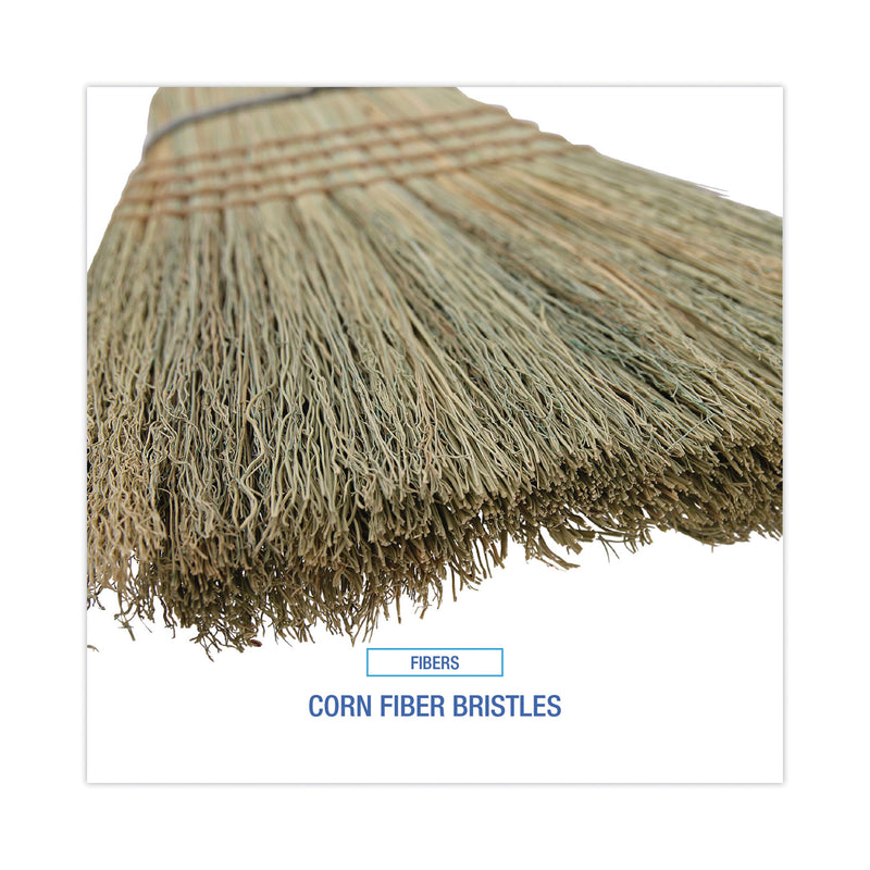 Boardwalk Warehouse Broom, Corn Fiber Bristles, 56" Overall Length, Natural, 12/Carton