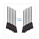 Boardwalk Flag Tipped Poly Lobby Brooms, Flag Tipped Poly Bristles, 38" Overall Length, Natural/Black, 12/Carton