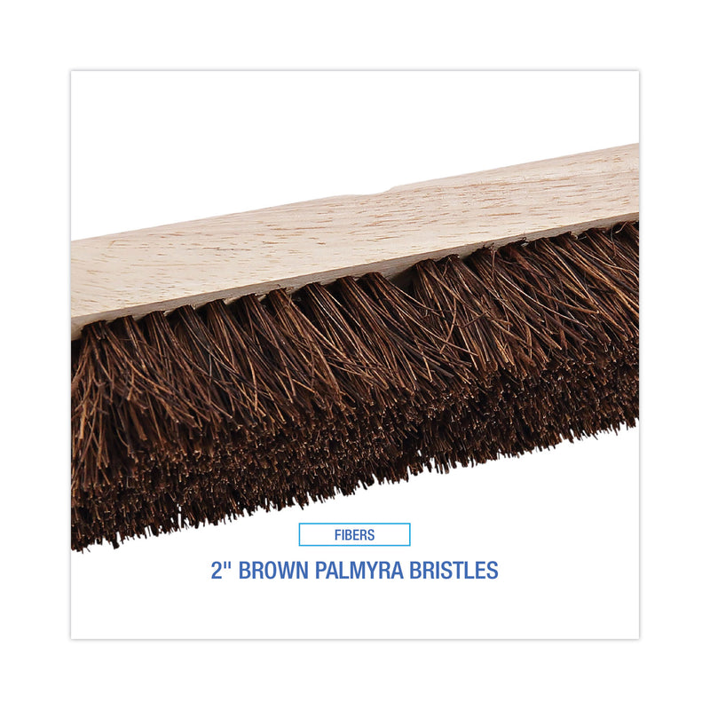 Boardwalk Deck Brush Head, 2" Brown Palmyra Bristles, 10" Brush