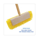 Boardwalk Dual-Surface Scrub Brush, Yellow Polypropylene Bristles, 10" Brush, Plastic Handle