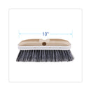 Boardwalk Polystyrene Vehicle Brush with Vinyl Bumper, Black/White Polystyrene Bristles, 10" Brush
