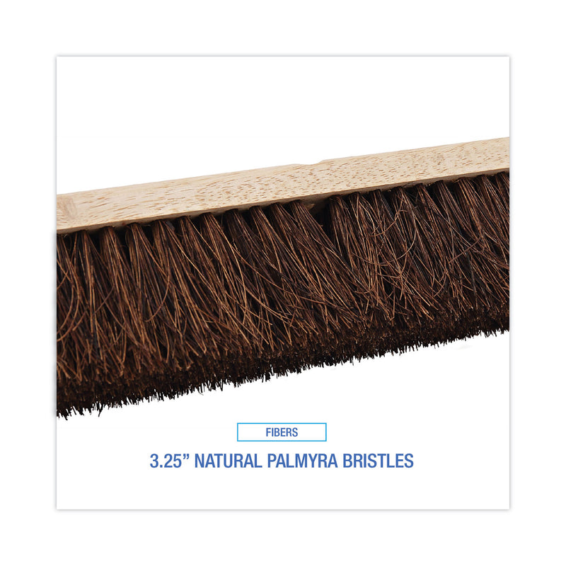 Boardwalk Floor Brush Head, 3.25" Natural Palmyra Fiber Bristles, 18" Brush
