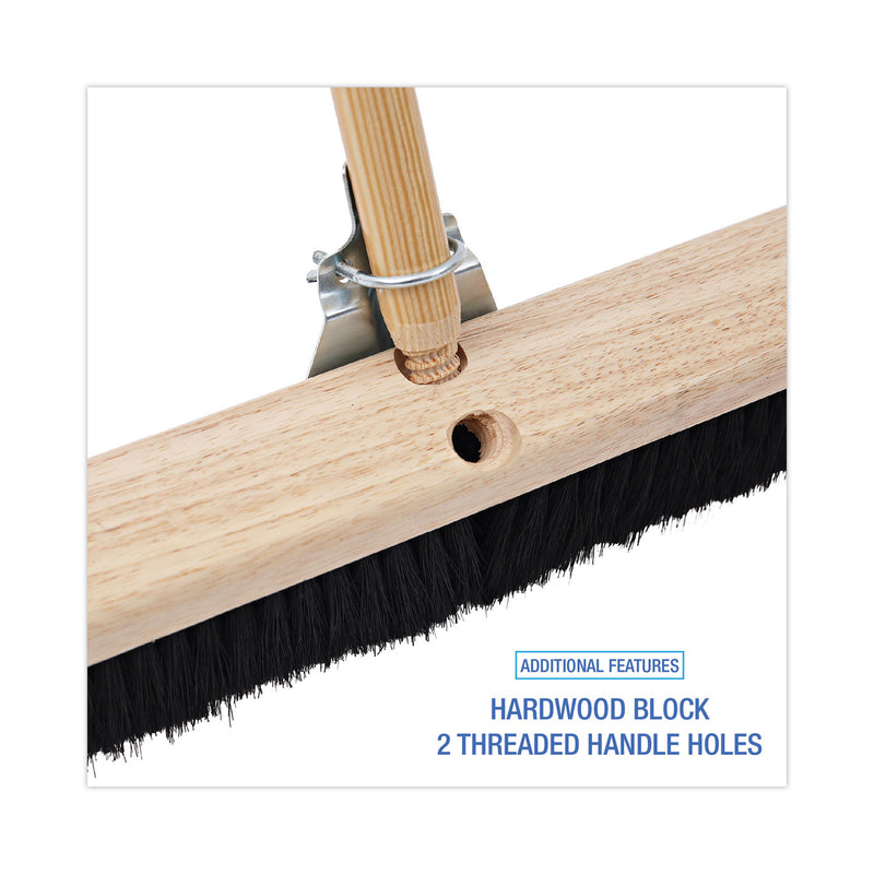 Boardwalk Floor Brush Head, 2.5" Black Tampico Fiber Bristles, 36" Brush