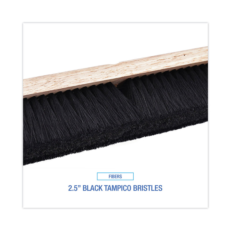 Boardwalk Floor Brush Head, 2.5" Black Tampico Fiber Bristles, 36" Brush