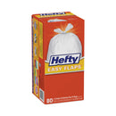 Hefty Easy Flaps Trash Bags, 13 gal, 0.8 mil, 23.75" x 28", White, 80/Box