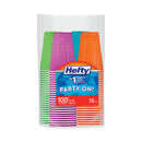 Hefty Easy Grip Disposable Plastic Party Cups, 16 oz, Assorted Colors, 100/Pack, 4 Packs/Carton