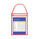 C-Line 1-Pocket Shop Ticket Holder w/Setrap and Red Stitching, 75-Sheet, 9 x 12, 15/Box