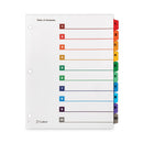 Cardinal OneStep Printable Table of Contents and Dividers, 10-Tab, 1 to 10, 11 x 8.5, White, Assorted Tabs, 6 Sets