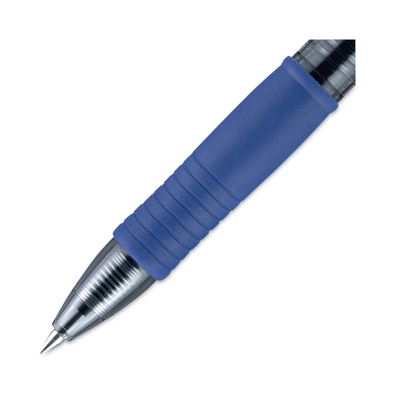 Pilot G2 Premium Gel Pen, Retractable, Fine 0.7 mm, Blue Ink, Smoke Barrel, 2/Pack