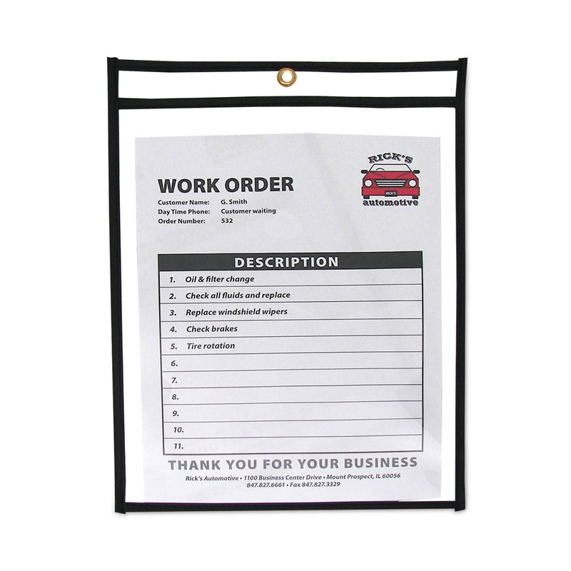 C-Line Shop Ticket Holders, Stitched, Both Sides Clear, 75 Sheets, 9 x 12, 25/Box