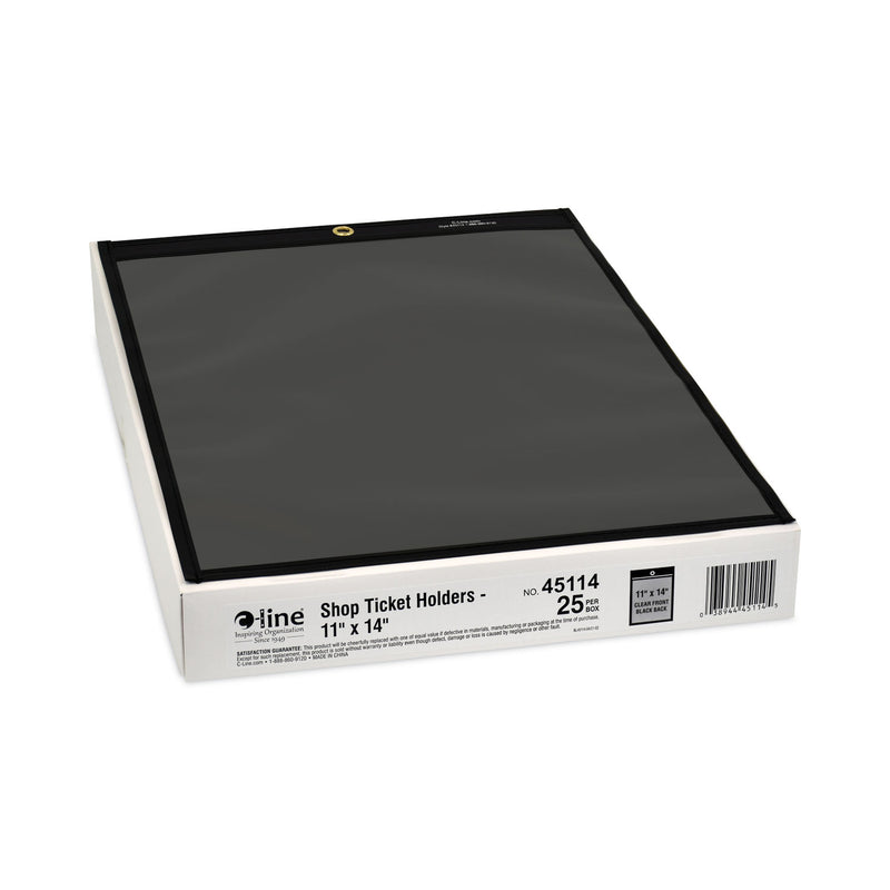 C-Line Shop Ticket Holders, Stitched, One Side Clear, 75 Sheets, 11 x 14, 25/BX