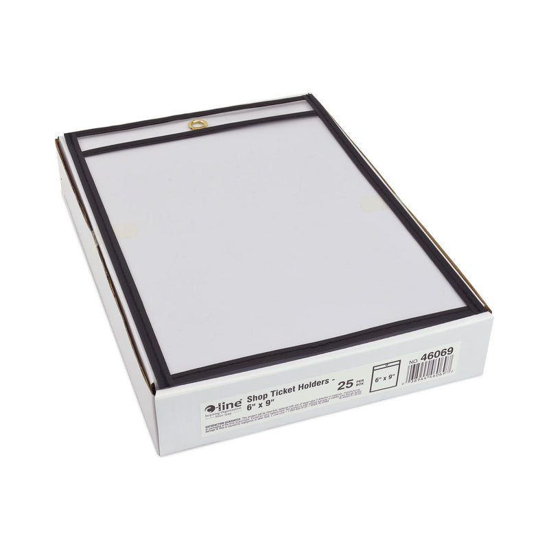 C-Line Shop Ticket Holders, Stitched, Both Sides Clear, 50 Sheets, 6 x 9, 25/Box
