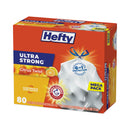 Hefty Ultra Strong Scented Tall White Kitchen Bags, 13 gal, 0.9 mil, 23.75" x 24.88", White, 240/Carton
