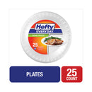 Hefty Soak Proof Tableware, Foam Plates, 10.25" dia, White, 25/Pack 10 Packs/Carton