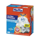 Hefty Ultra Strong Scented Tall White Kitchen Bags, 13 gal, 0.9 mil, 23.75" x 24.88", White, 80/Box