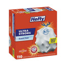 Hefty Ultra Strong Tall Kitchen and Trash Bags, 13 gal, 0.9 mil, 23.75" x 24.88", White, 110/Box