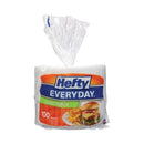 Hefty Soak Proof Tableware, Foam Plates, 8.88" dia, White, 100/Pack