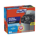 Hefty Ultra Strong BlackOut Tall-Kitchen Drawstring Bags, 13 gal, 0.9 mil, 23.75" x 24.88", Black, 240/Carton