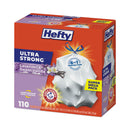 Hefty Ultra Strong Scented Tall White Kitchen Bags, 13 gal, 0.9 mil, 23.75" x 24.88", White, 330/Carton