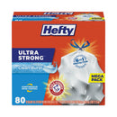 Hefty Ultra Strong Scented Tall White Kitchen Bags, 13 gal, 0.9 mil, 24.75" x 24.88", White, 240/Carton