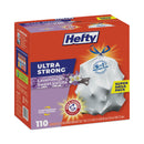 Hefty Ultra Strong Scented Tall White Kitchen Bags, 13 gal, 0.9 mil, 23.75" x 24.88", White, 330/Carton