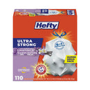 Hefty Ultra Strong Scented Tall White Kitchen Bags, 13 gal, 0.9 mil, 23.75" x 24.88", White, 110/Box