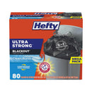 Hefty Ultra Strong BlackOut Tall-Kitchen Drawstring Bags, 13 gal, 0.9 mil, 23.75" x 24.88", Black, 240/Carton