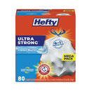 Hefty Ultra Strong Scented Tall White Kitchen Bags, 13 gal, 0.9 mil, 23.75" x 24.88", White, 80/Box
