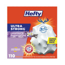 Hefty Ultra Strong Scented Tall White Kitchen Bags, 13 gal, 0.9 mil, 23.75" x 24.88", White, 330/Carton
