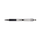 Zebra F-301 Ballpoint Pen, Retractable, Medium 1 mm, Black Ink, Stainless Steel/Black Barrel