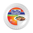 Hefty Soak Proof Tableware, Foam Plates, 10.25" dia, White, 25/Pack 10 Packs/Carton