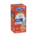 Hefty Ultra Strong Tall Kitchen and Trash Bags, 13 gal, 0.9 mil, 23.75" x 24.88", White, 40/Box