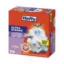 Hefty Ultra Strong Scented Tall White Kitchen Bags, 13 gal, 0.9 mil, 23.75" x 24.88", White, 110/Box