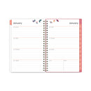 Blue Sky Fly By Frosted Weekly/Monthly Planner, Fly By Butterflies Artwork, 8 x 5, Blush/Pink Cover, 12-Month (Jan to Dec): 2023