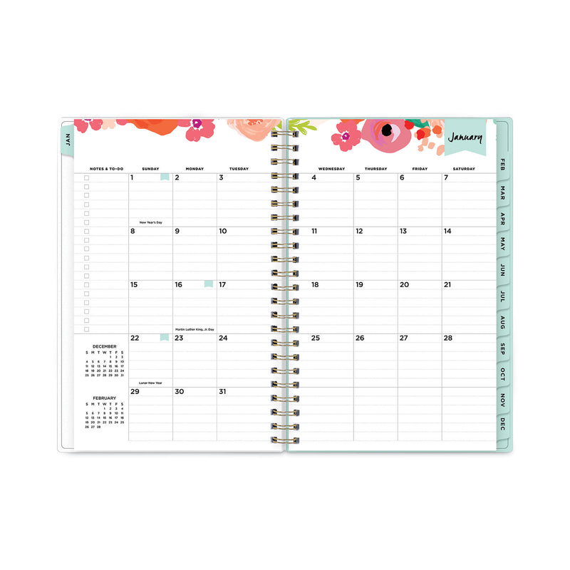 Blue Sky Day Designer Secret Garden Mint Frosted Weekly/Monthly Planner, 8 x 5, Multicolor Cover, 12-Month (Jan to Dec): 2023