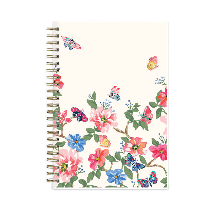 Blue Sky Fly By Frosted Weekly/Monthly Planner, Fly By Butterflies Artwork, 8 x 5, Blush/Pink Cover, 12-Month (Jan to Dec): 2023