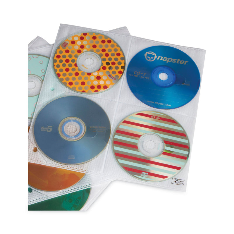 Case Logic Two-Sided CD Storage Sleeves for Ring Binder, 8 Disc Capacity, Clear, 25 Sleeves