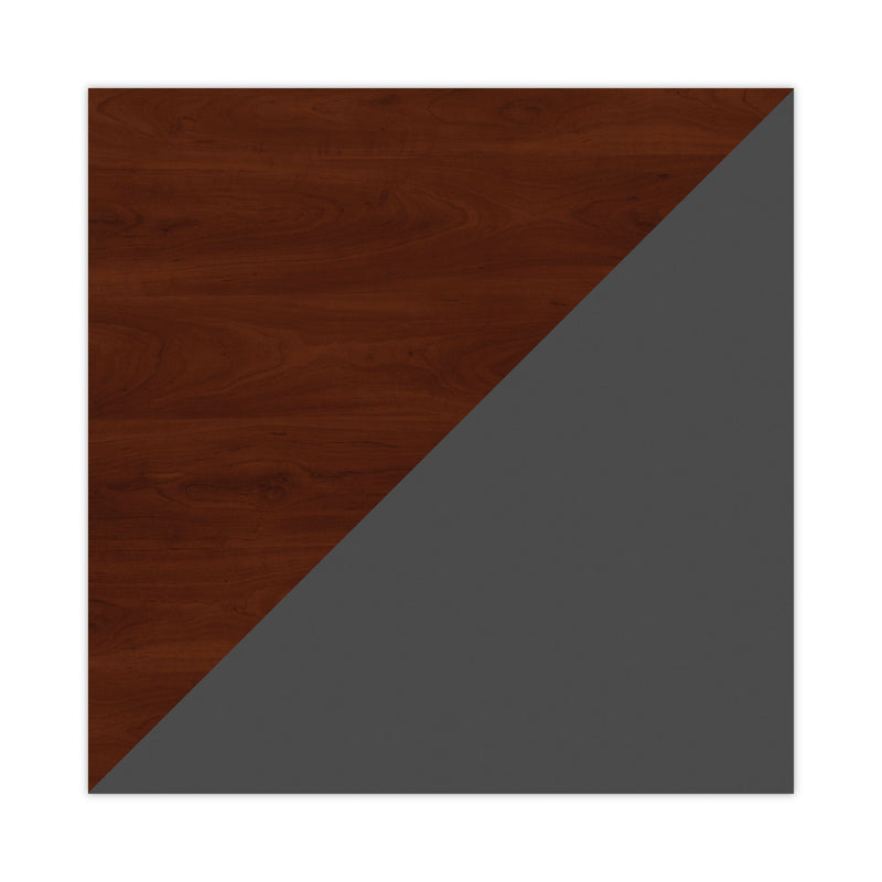 Bush Series C Collection Bow Front Desk, 71.13" x 36.13" x 29.88", Hansen Cherry/Graphite Gray