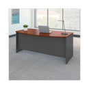 Bush Series C Collection Bow Front Desk, 71.13" x 36.13" x 29.88", Hansen Cherry/Graphite Gray
