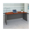 Bush Series C Collection Bow Front Desk, 71.13" x 36.13" x 29.88", Hansen Cherry/Graphite Gray