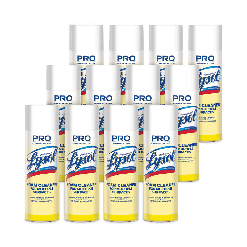 Professional LYSOL Disinfectant Foam Cleaner, 24 oz Aerosol Spray, 12/Carton