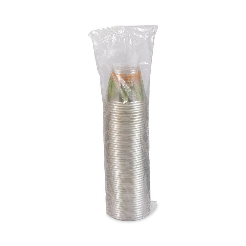 Dart Bare Eco-Forward RPET Cold Cups, 9 oz, Leaf Design, Clear/Green/Orange, 1,000/Carton