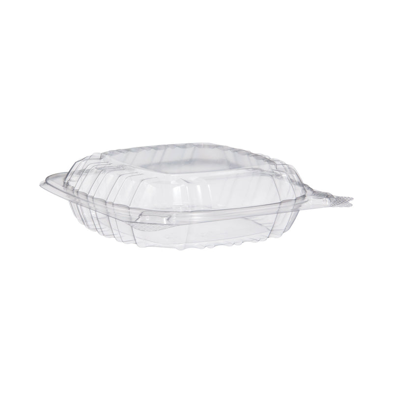 Dart ClearSeal Hinged-Lid Plastic Containers, Sandwich Container, 13.8 oz, 5.4 x 5.3 x 2.6, Clear, Plastic, 500/Carton