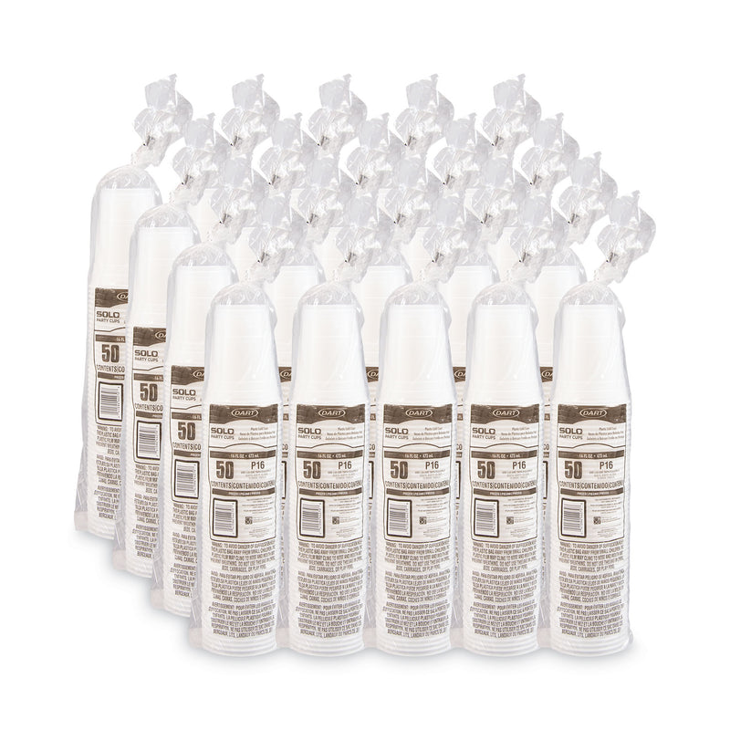 Dart Conex Translucent Plastic Cold Cups, 16 oz, 50/Sleeve, 20 Sleeves/Carton