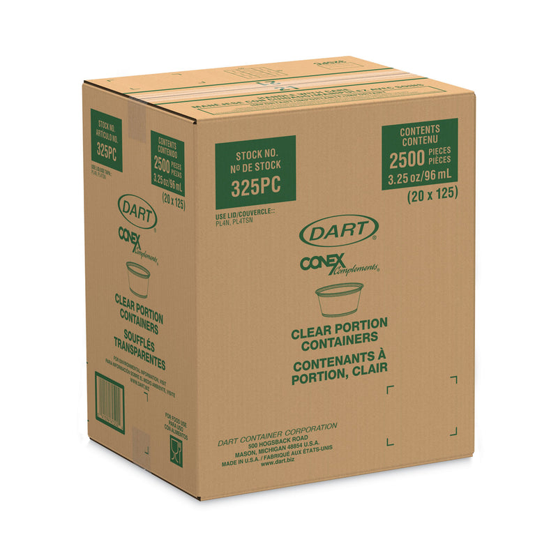 Dart Conex Complements Portion/Medicine Cups, 3.25 oz, Clear, 125/Bag, 20 Bags/Carton
